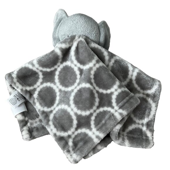 Gray Elephant Plush Baby Security Blanket 14"x14" Soft & Cozy Hudson Baby - Picture 3 of 3